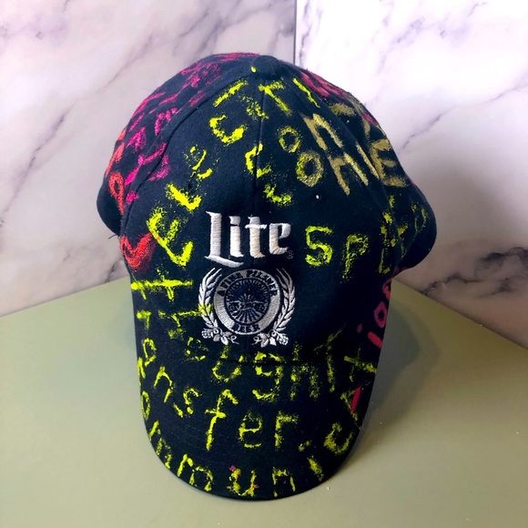 Rare Miller Lite Graffiti Ball Cap - Picture 1 of 7
